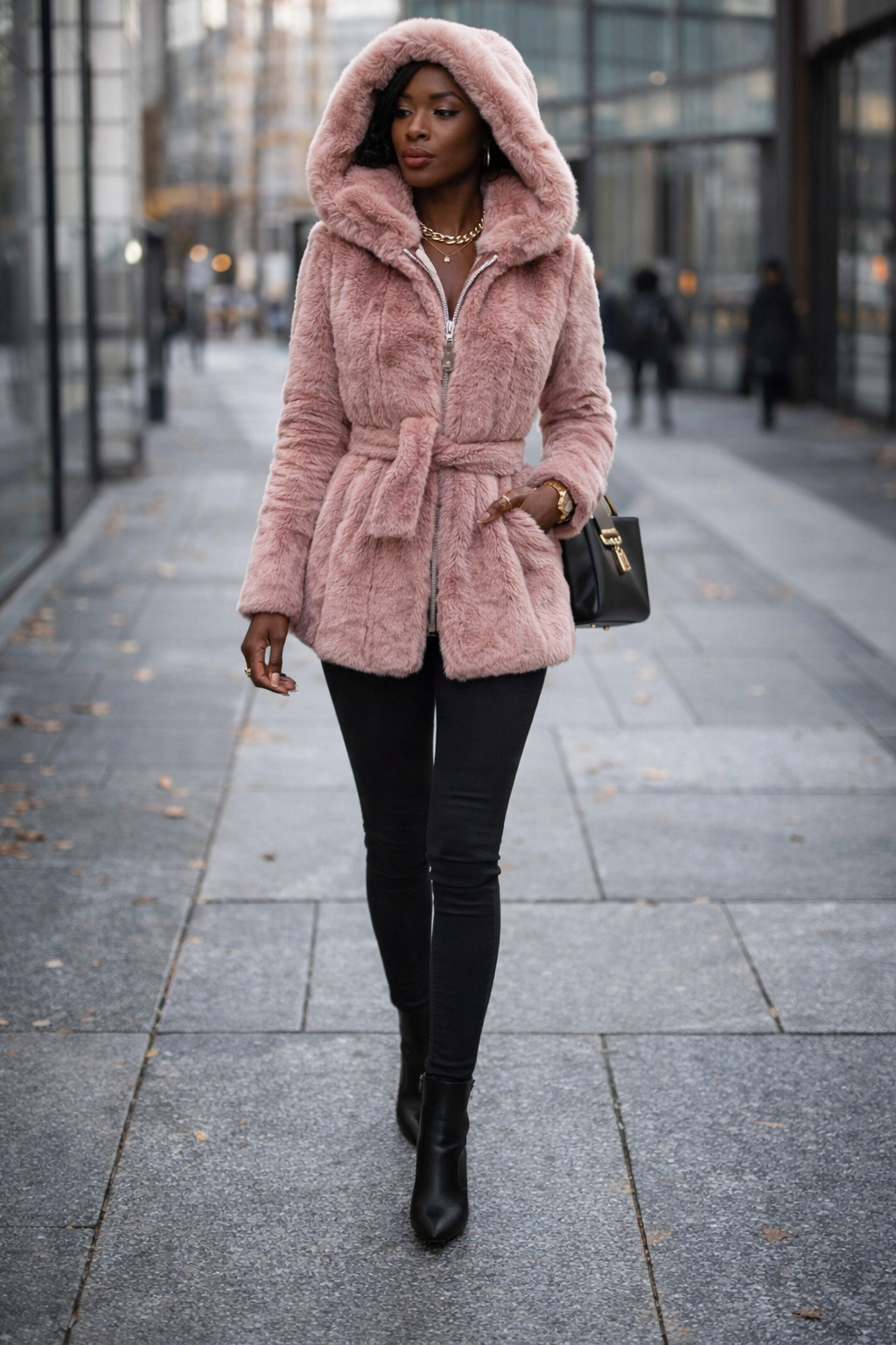 Fashion Fur Hooded Jacket