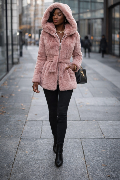Fashion Fur Hooded Jacket